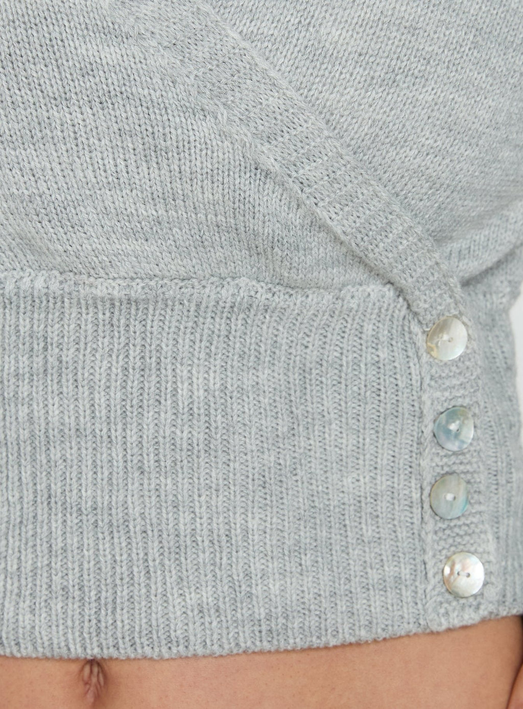 Odeline Wrap Knit Jumper Grey Marle