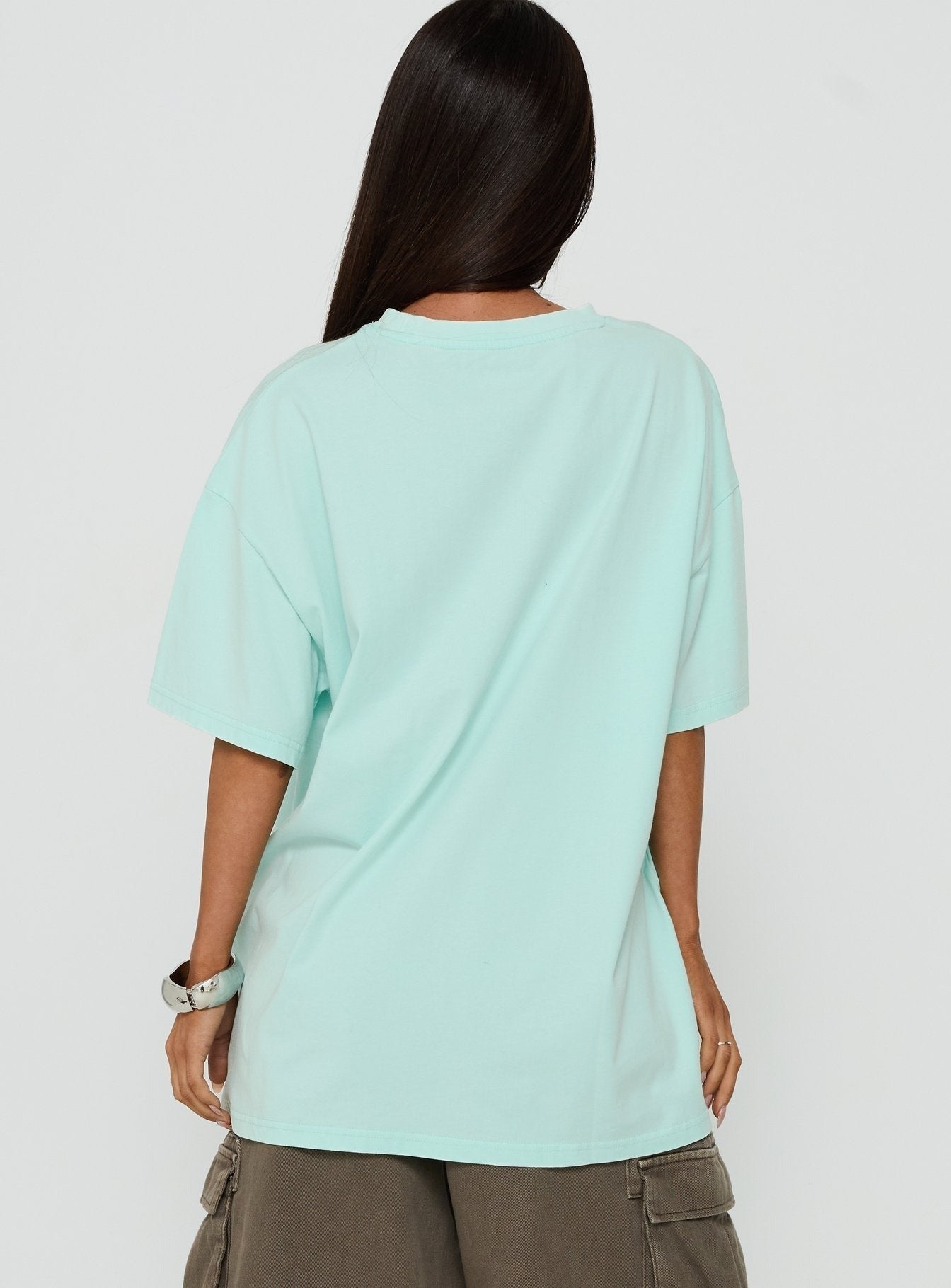 Delusional Kitty Oversized Graphic Tee Jelly Mint