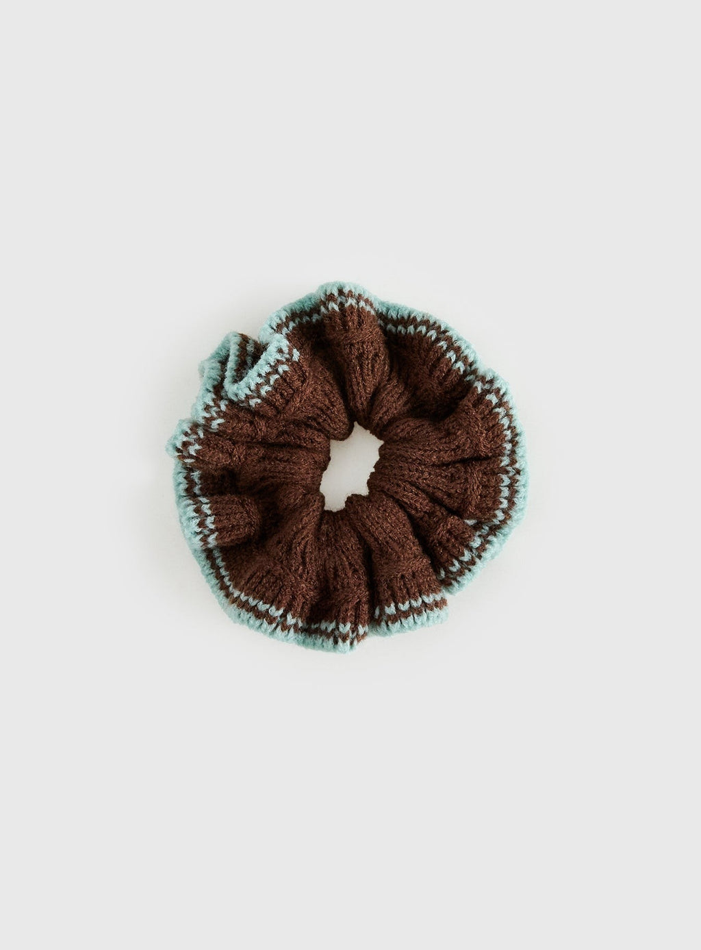Yumie Knit Scrunchie Chocolate / Blue