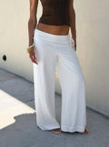 Silver Moon Linen Blend Tie Pants White