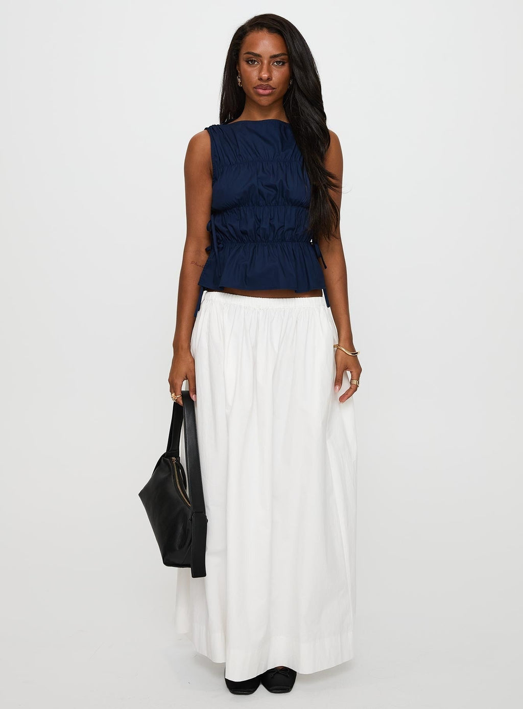 Endless Summers Tie Side Top Navy