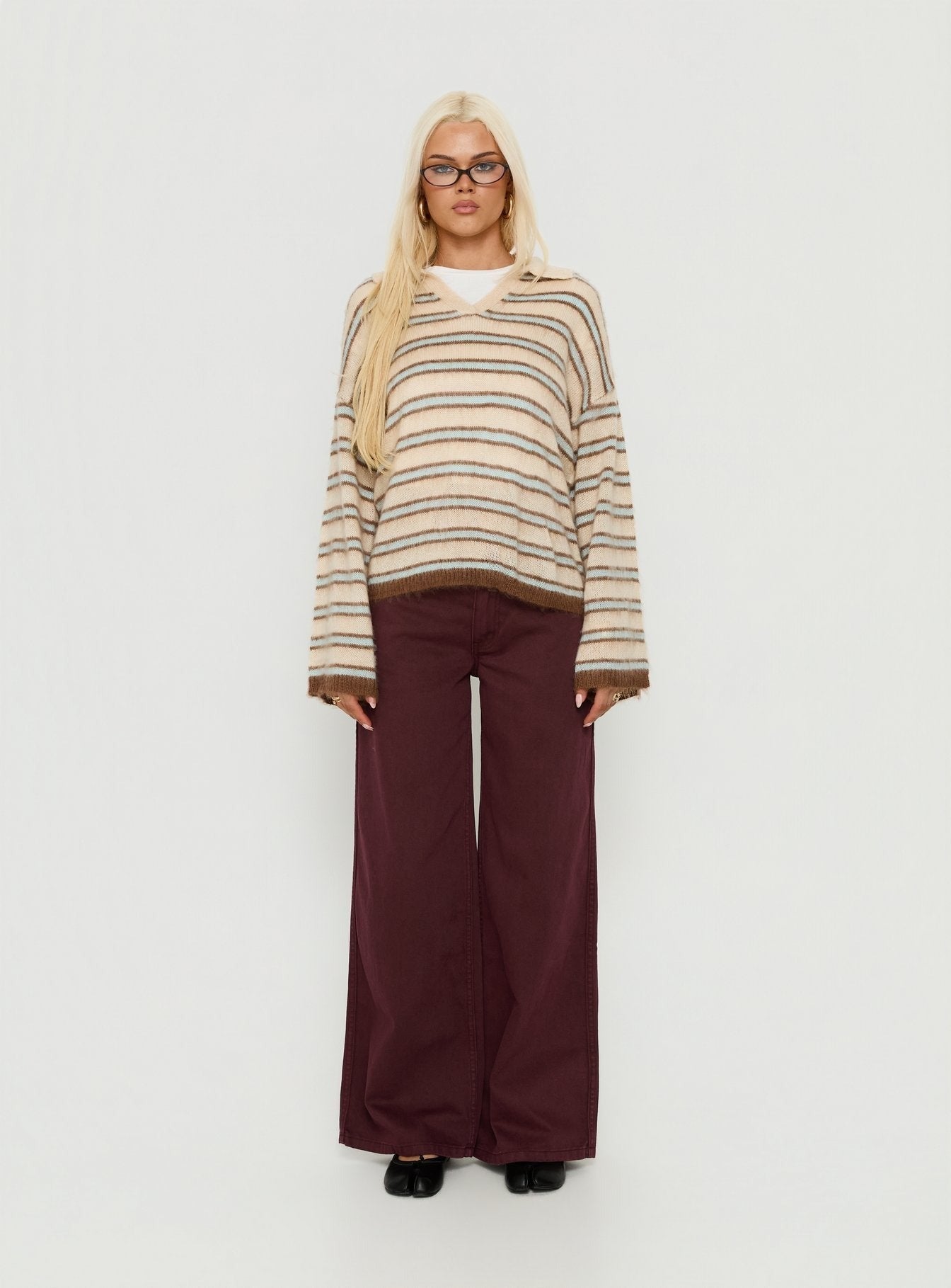 Powers Rugby Cable Knit Jumper Stripe