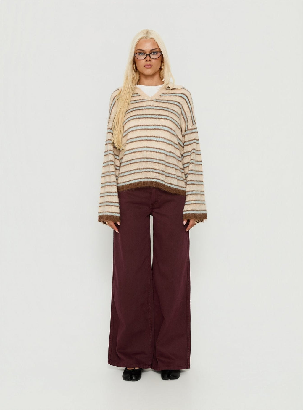 Powers Rugby Cable Knit Jumper Stripe