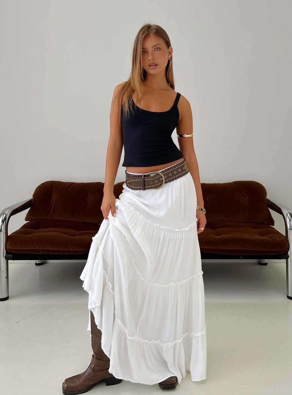 Miriah Maxi Skirt White
