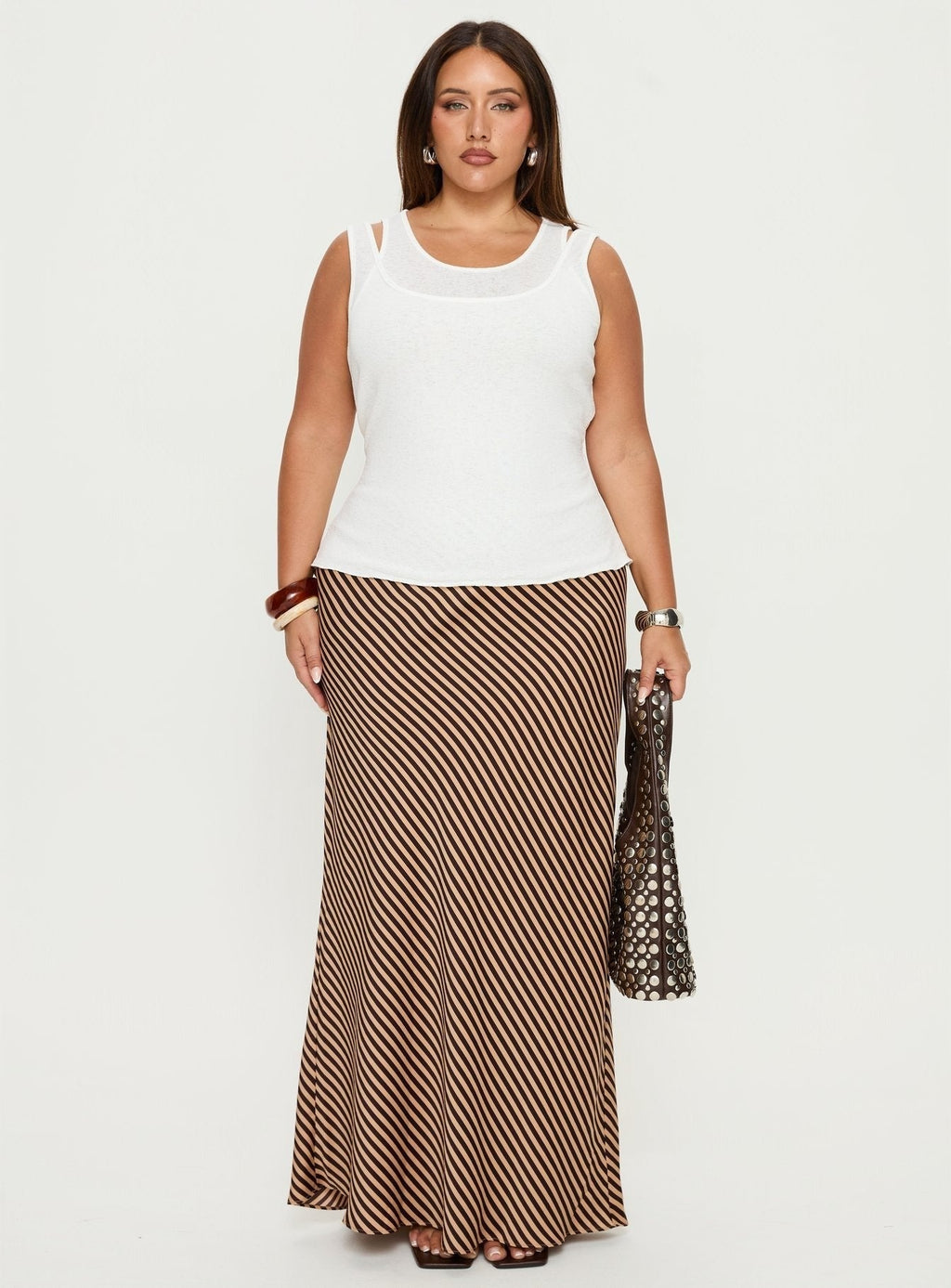 Ceyla Layered Tank Top White Curve
