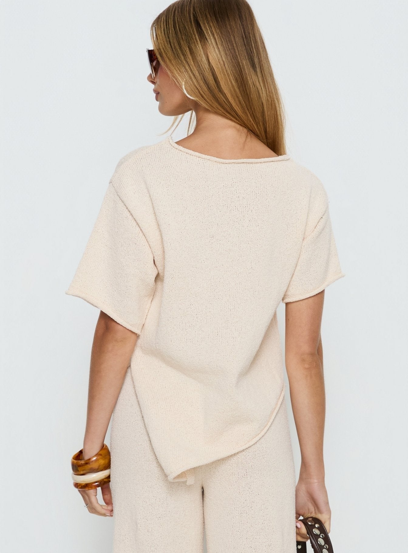 Amelise Knit Poncho Beige