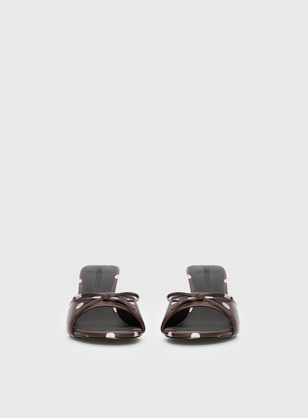 Etiquette Peep Toe Heels Brown / Pink Polka
