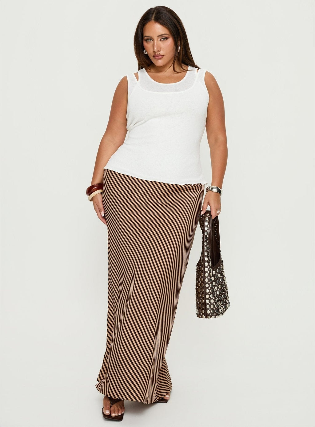 Ceyla Layered Tank Top White Curve