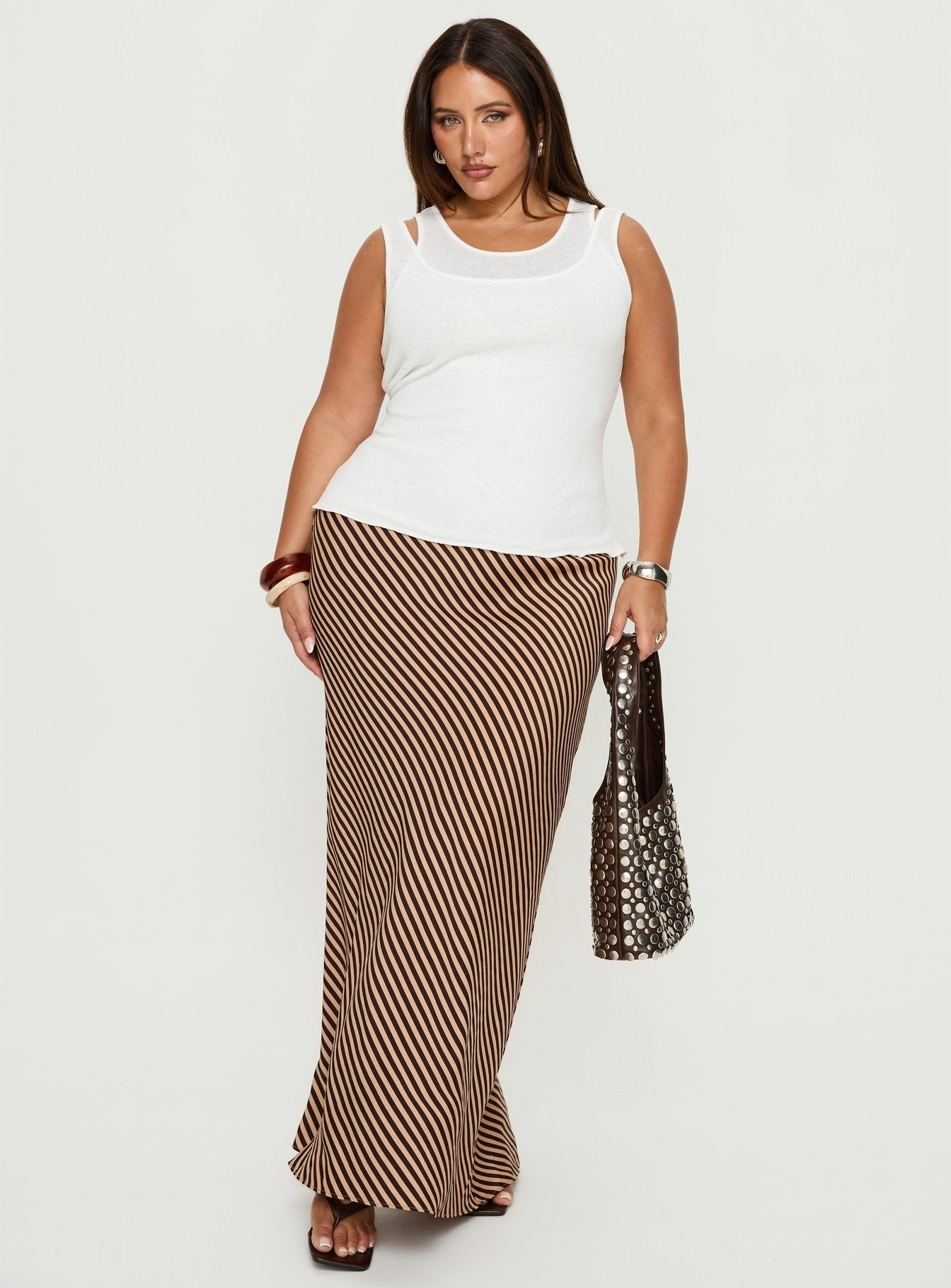 Ceyla Layered Tank Top White Curve