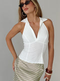 Future Flash Collared Top White