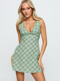 Juli Mini Dress Green Check