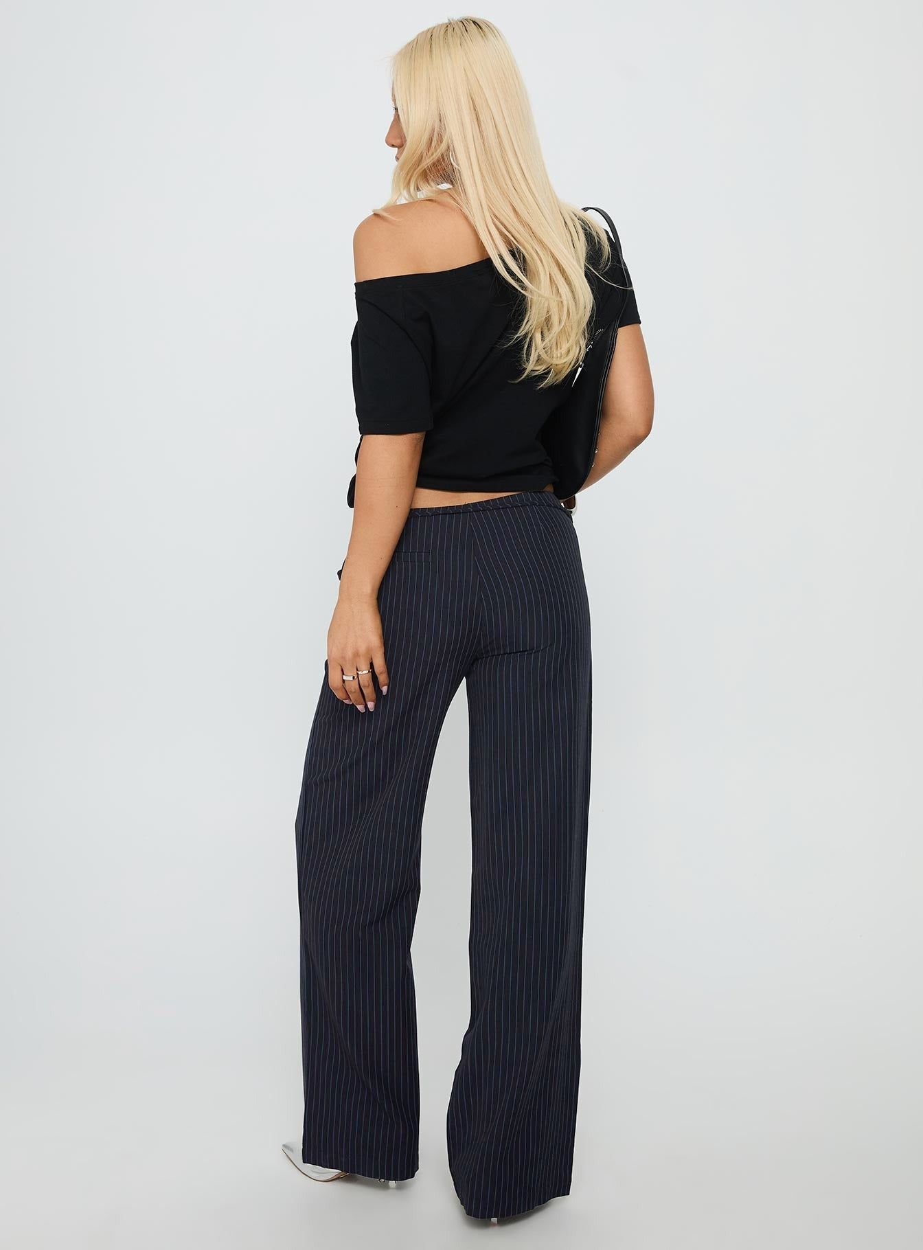 Nanami Tie Side Pant Navy Pinstripe