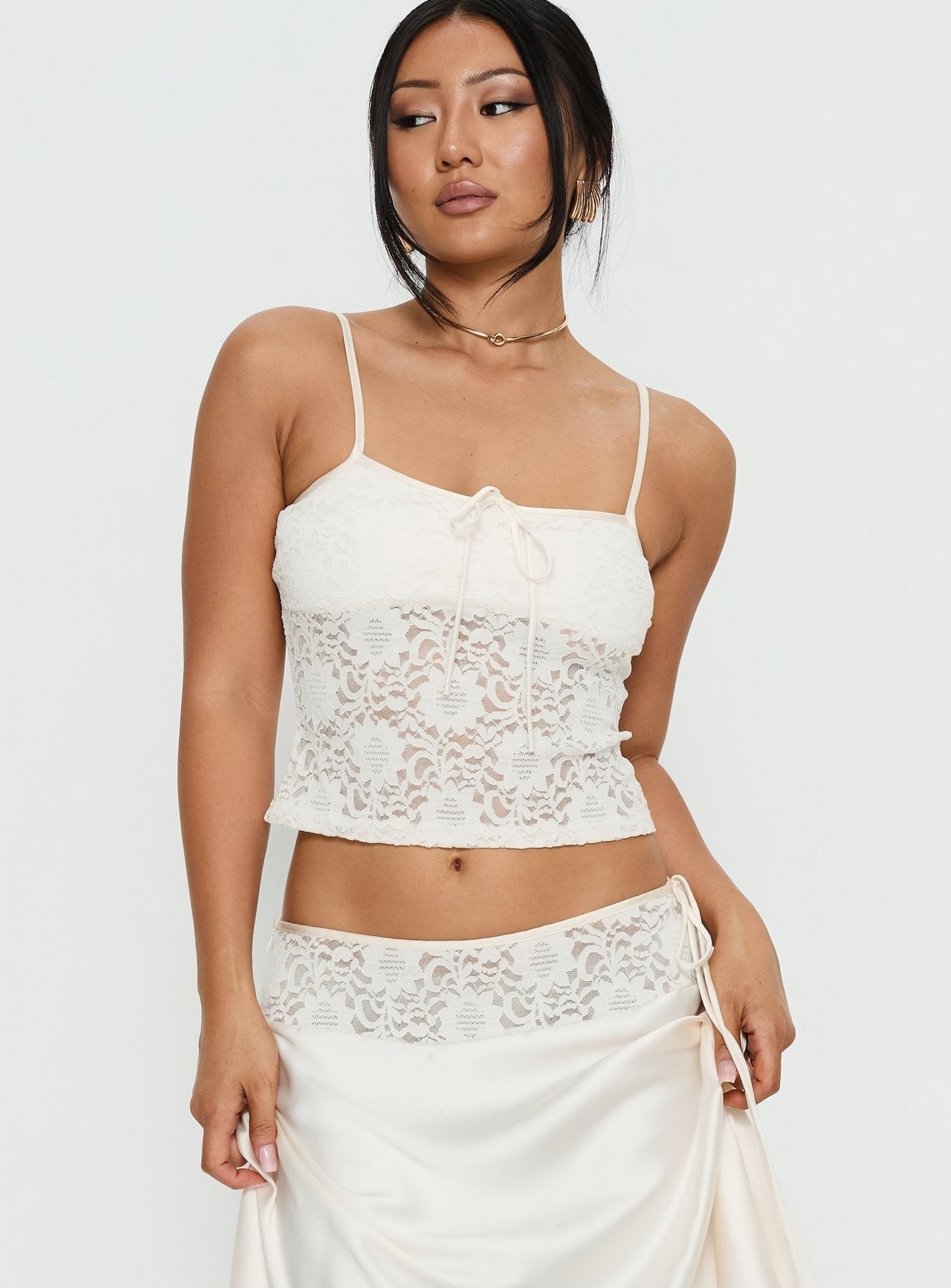 Evlin Lace Cami Top Cream