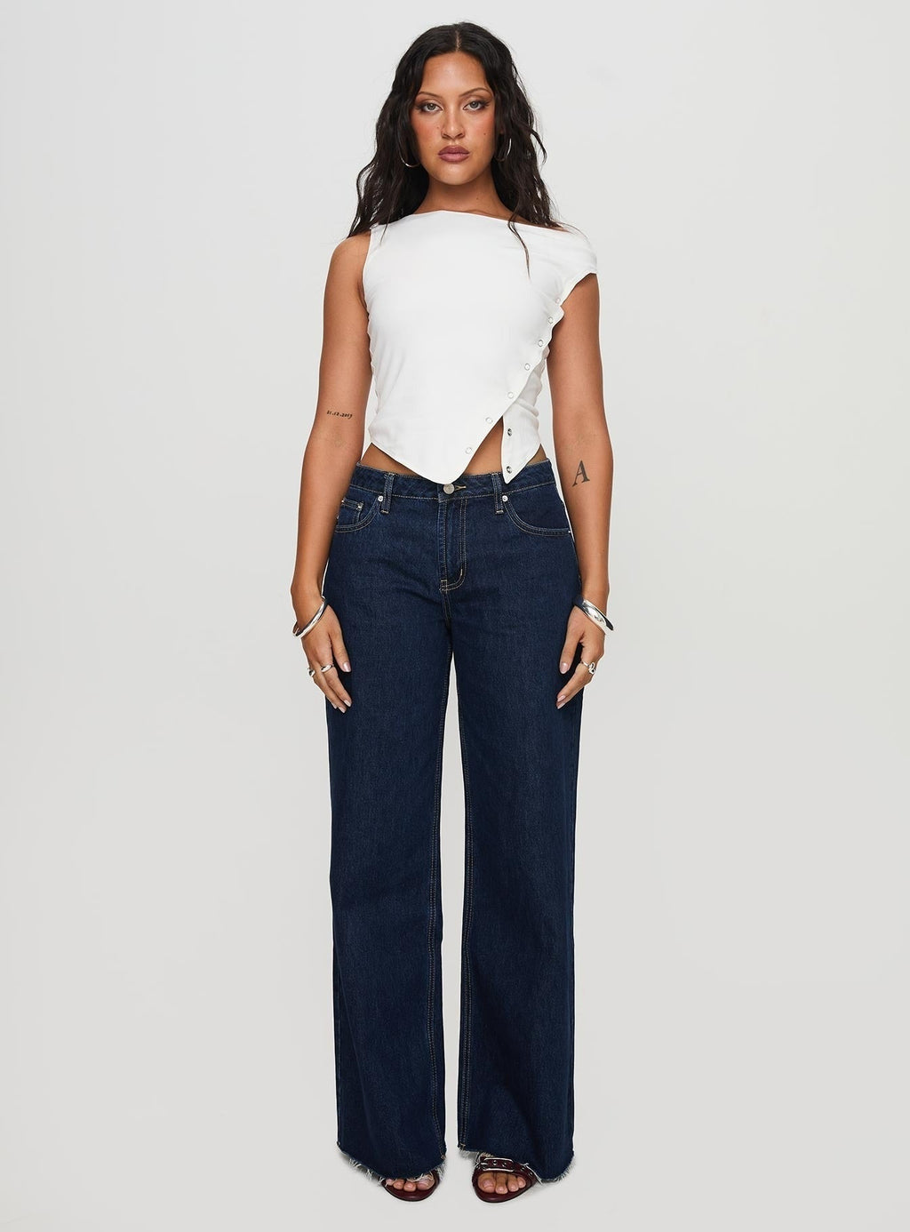 Darla Low Rise Straight Leg Jean Dark Blue Wash Petite