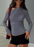 Beller Long Sleeve Top Navy Stripe