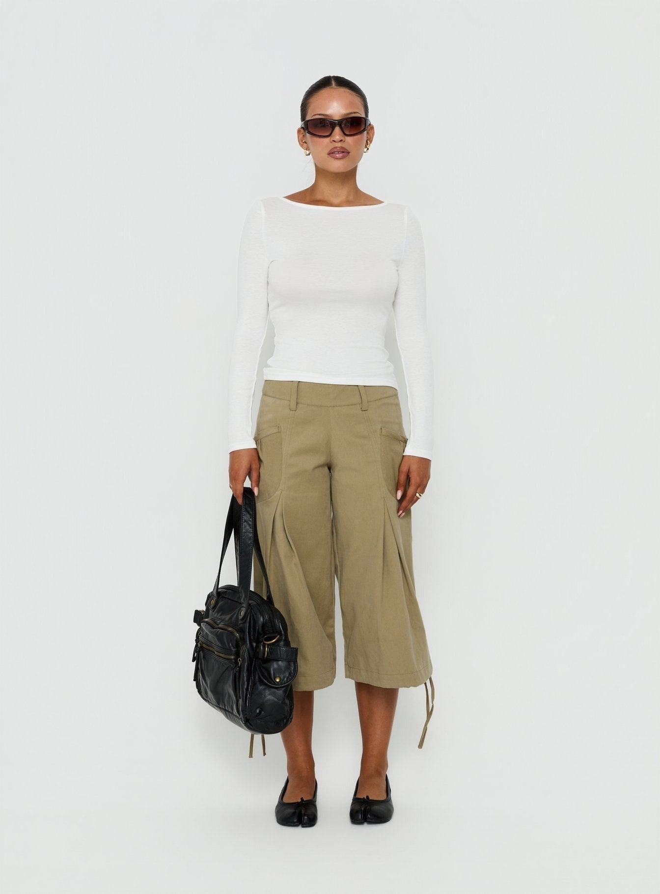 Long Weekends Semi-Sheer Long Sleeve Top White