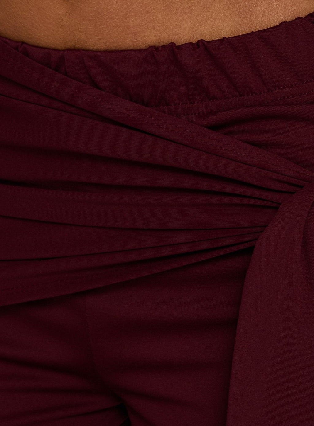 Hadlia Tie Waist Pants Burgundy