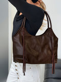 Speed Of Light Faux Leather Tote Bag Brown