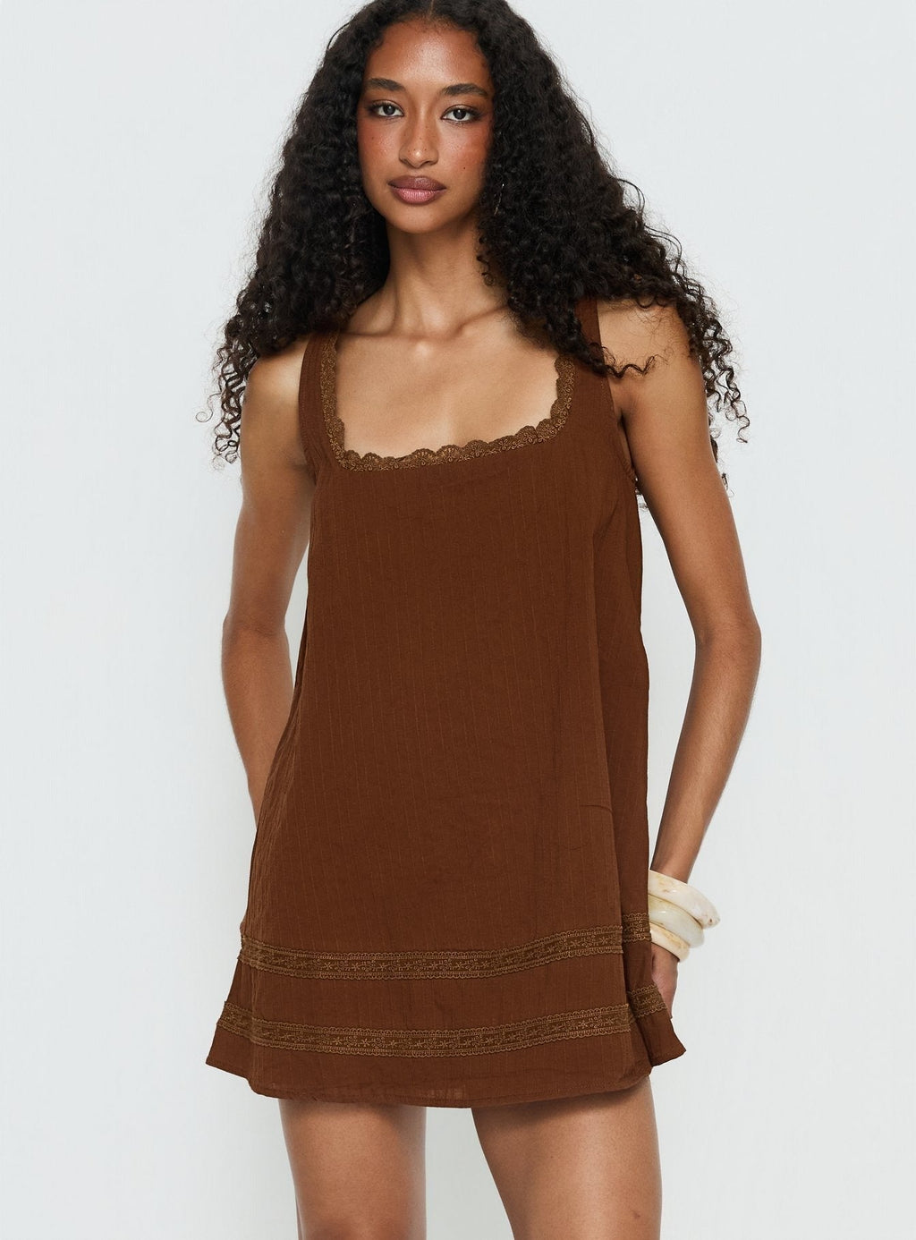 Alanah Mini Dress Dark Brown