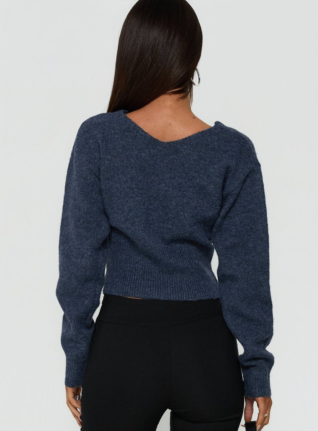 Myala Wrap Knit Sweater Navy