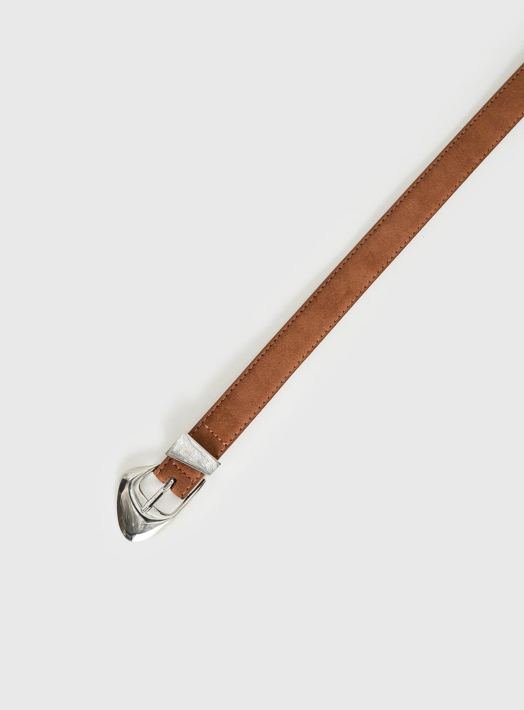 You're Strong Belt Faux Suede Brown / Silver