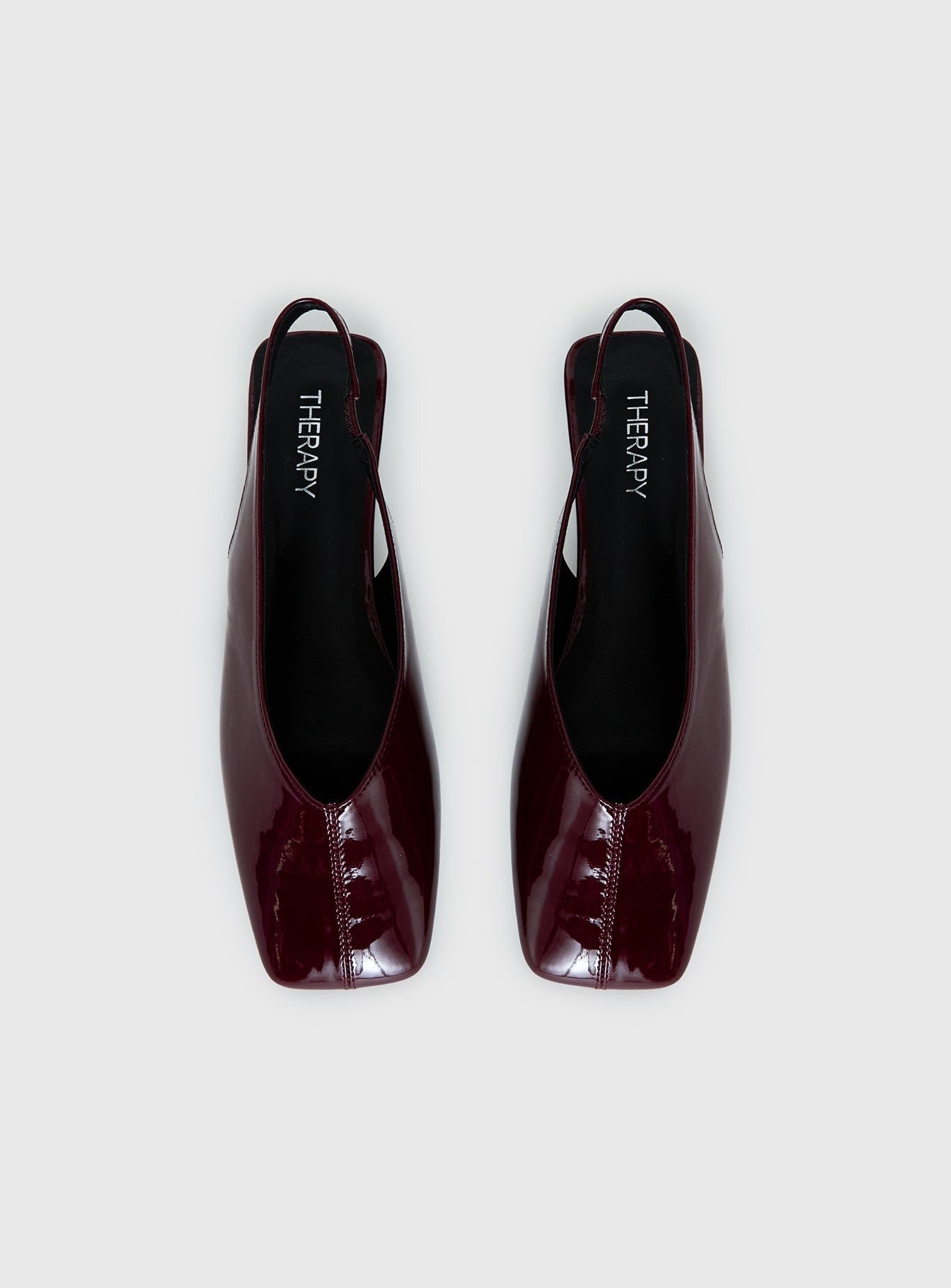 Therapy Graze Patent Square Toe Flats Red