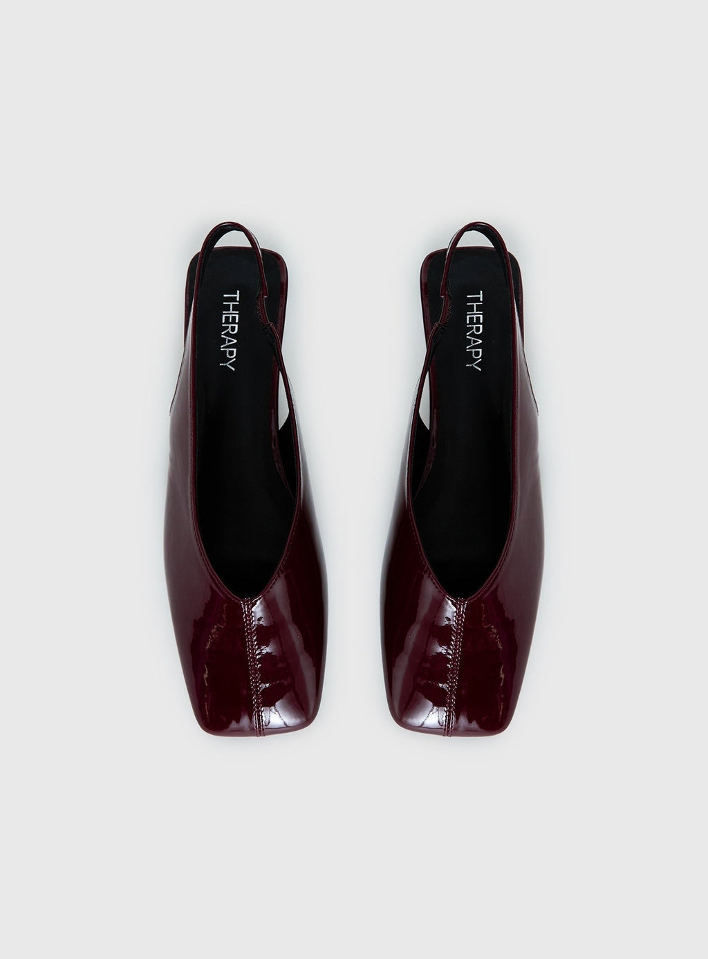 Therapy Graze Patent Square Toe Flats Red