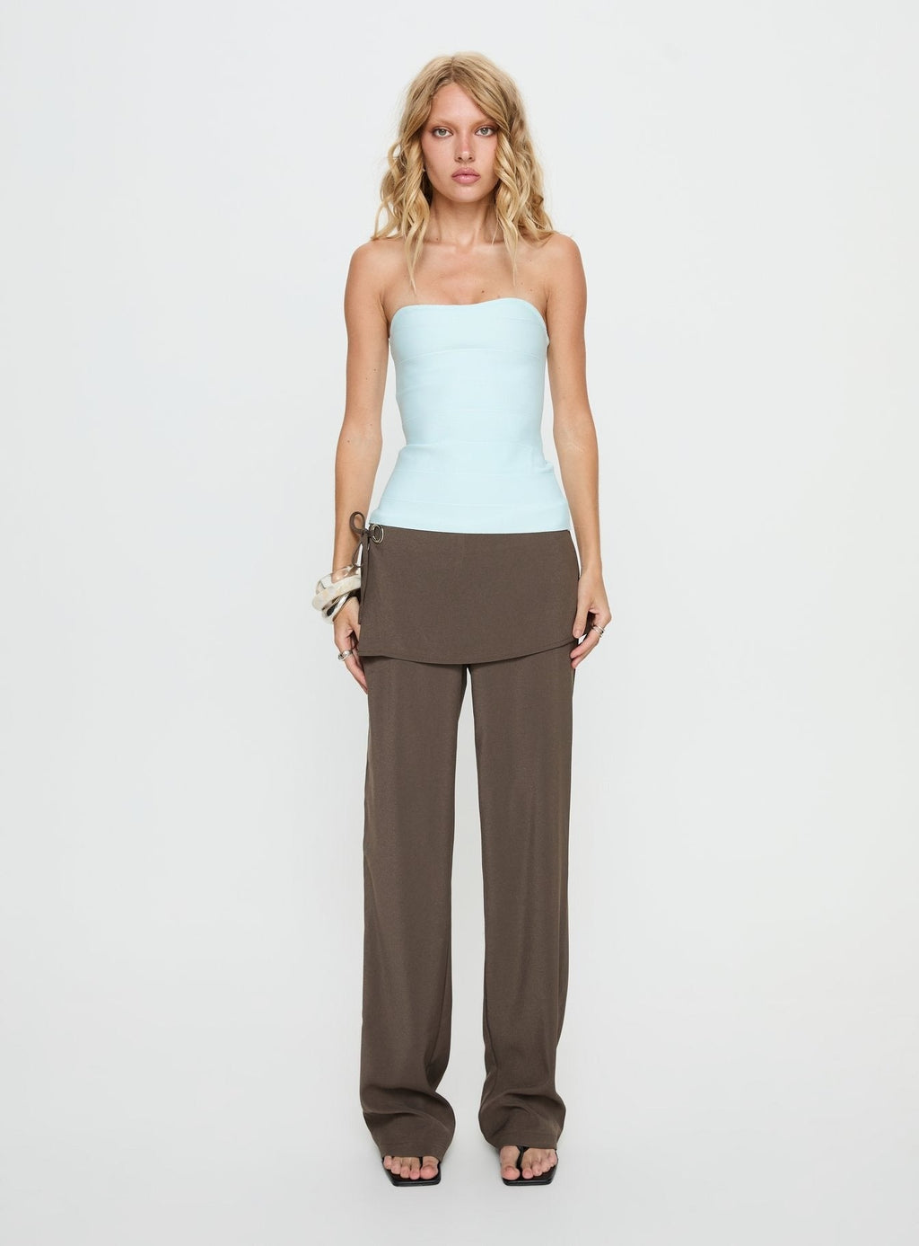 Meleana Strapless Bandage Top Ice Blue