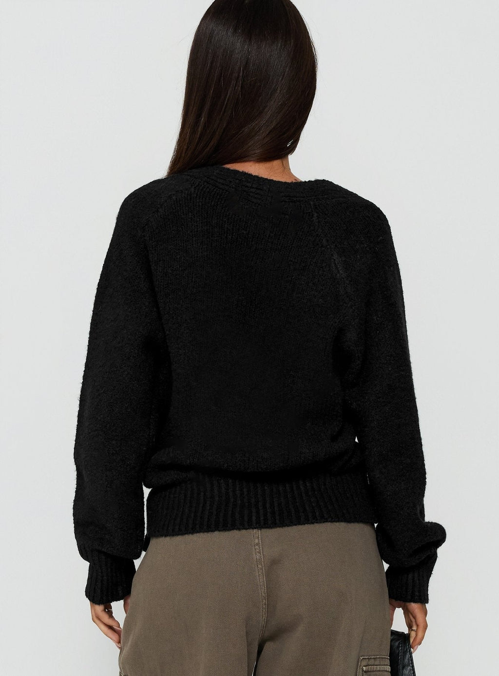 Daelan Wrap Knit Cardigan Black