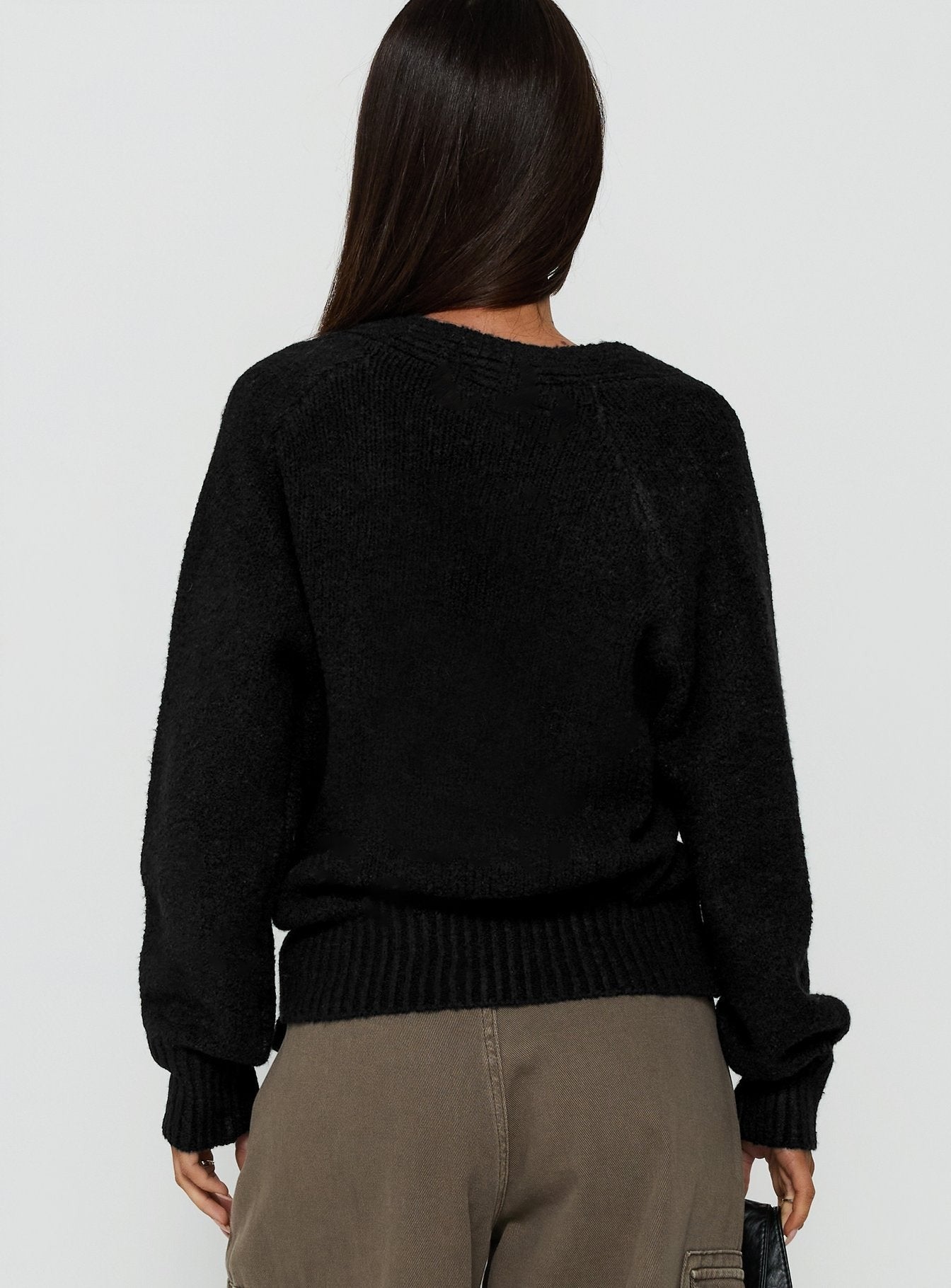 Daelan Wrap Knit Cardigan Black