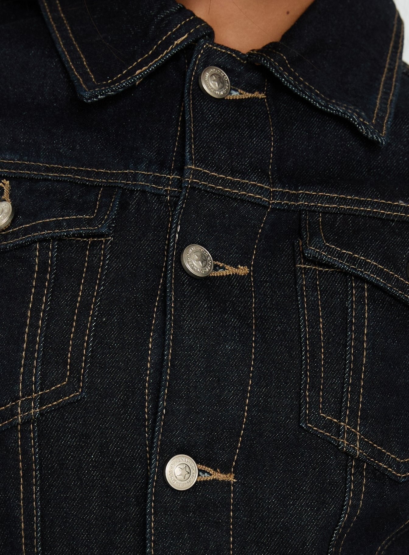 Remara Cinched Denim Jacket Dark Blue Wash