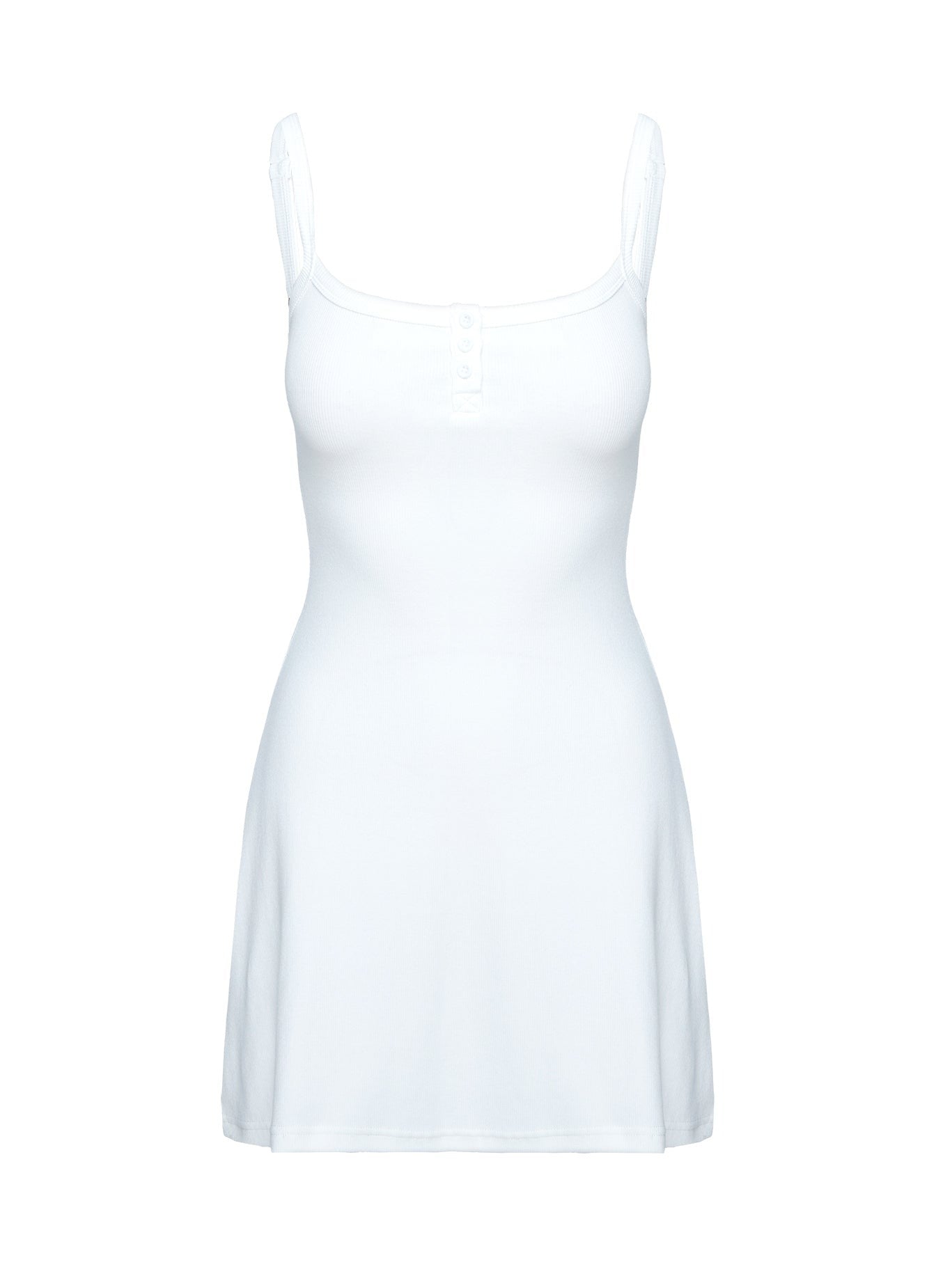 Baseline Rib Mini Dress White