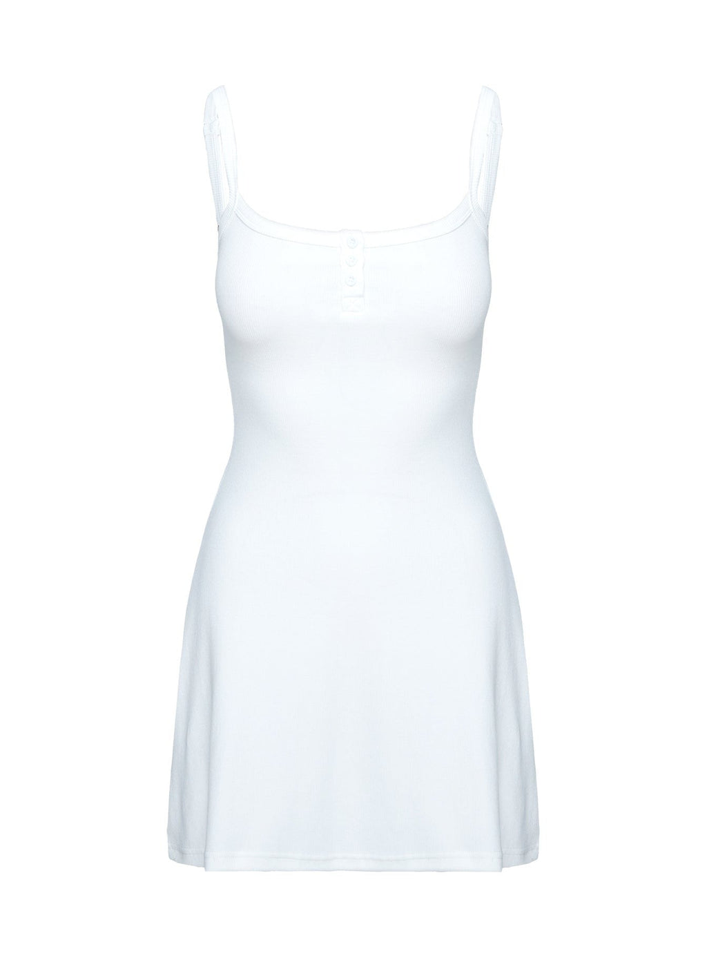 Baseline Rib Mini Dress White