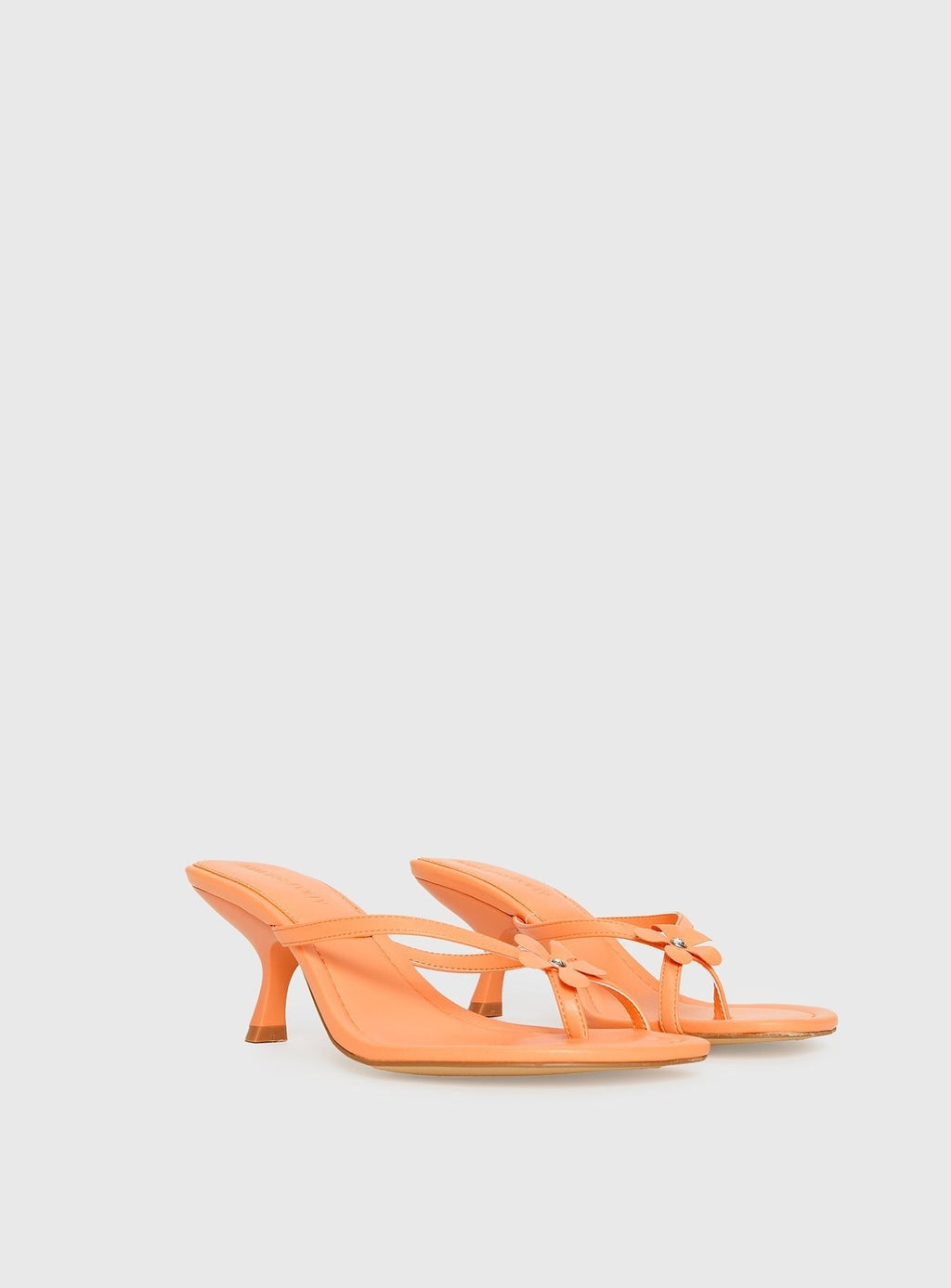 Electrified Floral Thong Heels Orange Sorbet
