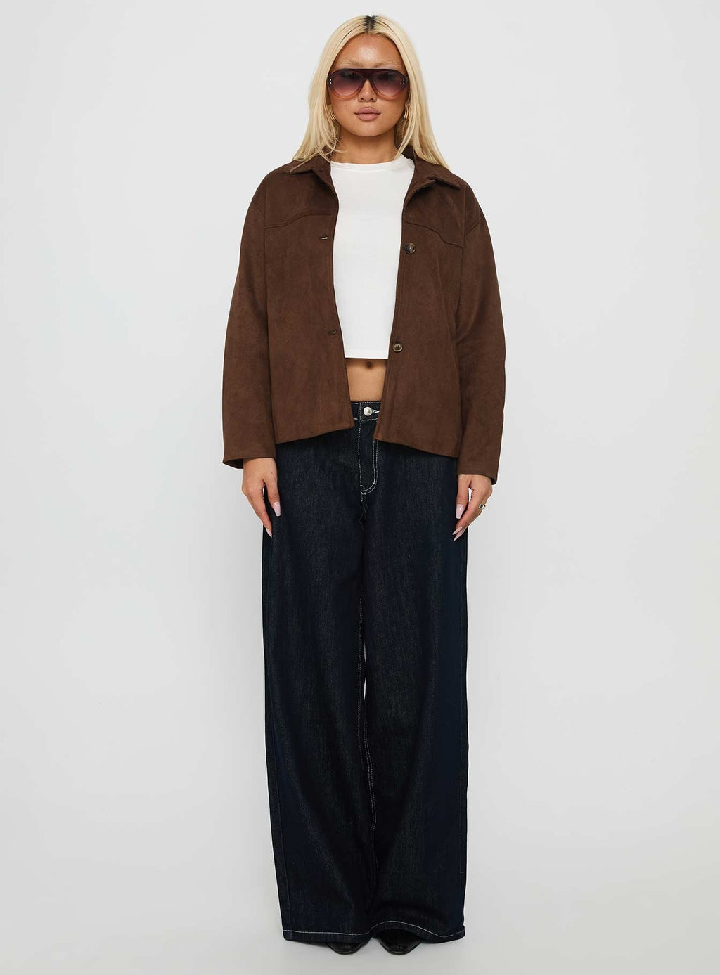 Vaela Faux Suede Jacket Brown