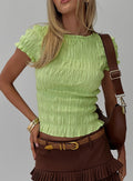 Romelle Shirred Top Lime