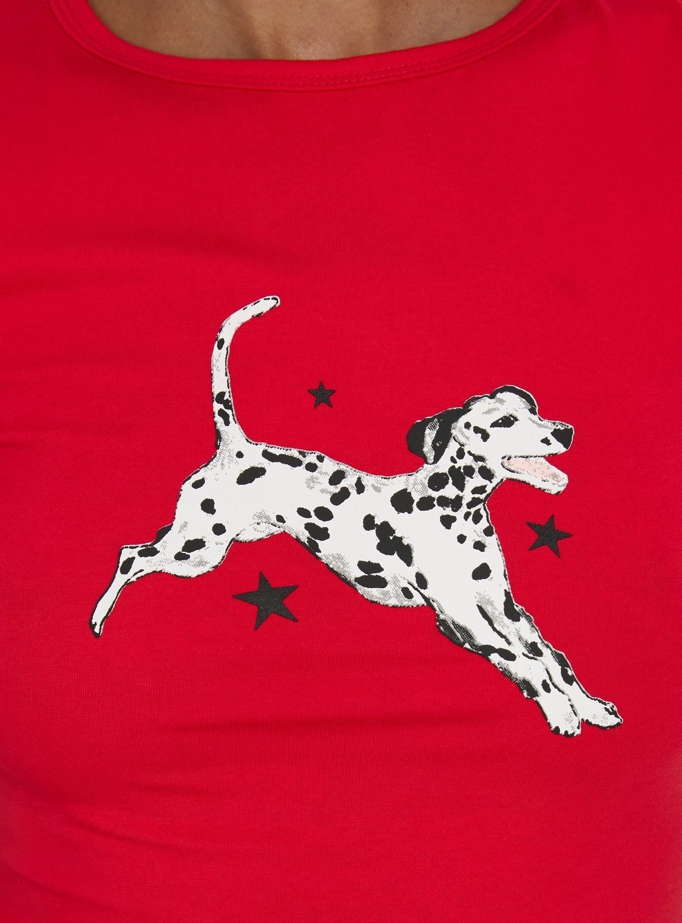 Dalmation Love Graphic Baby Tee Red