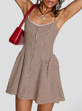 Toulouse Mini Dress Brown Gingham