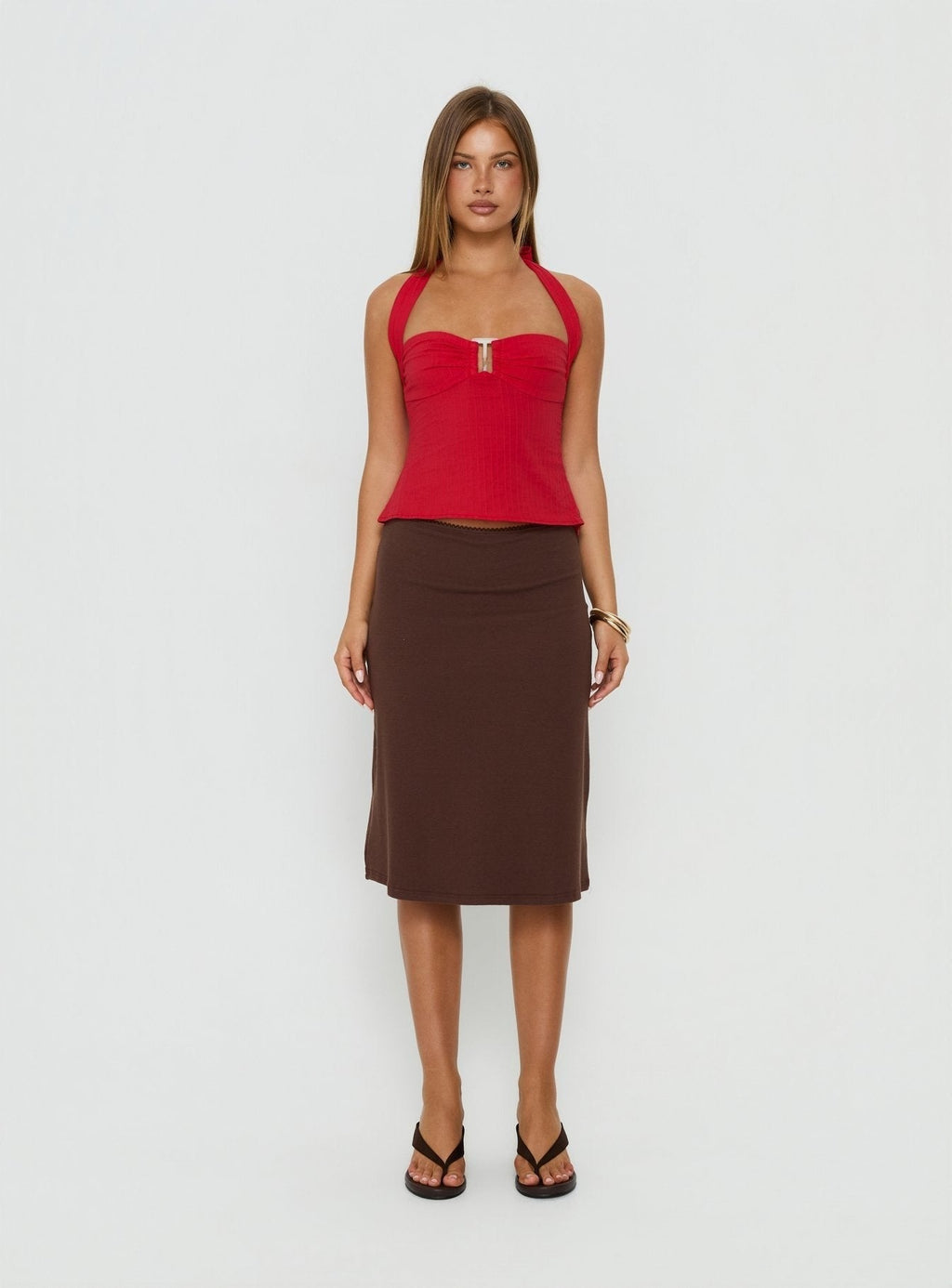 Isabetta Halter Top Red