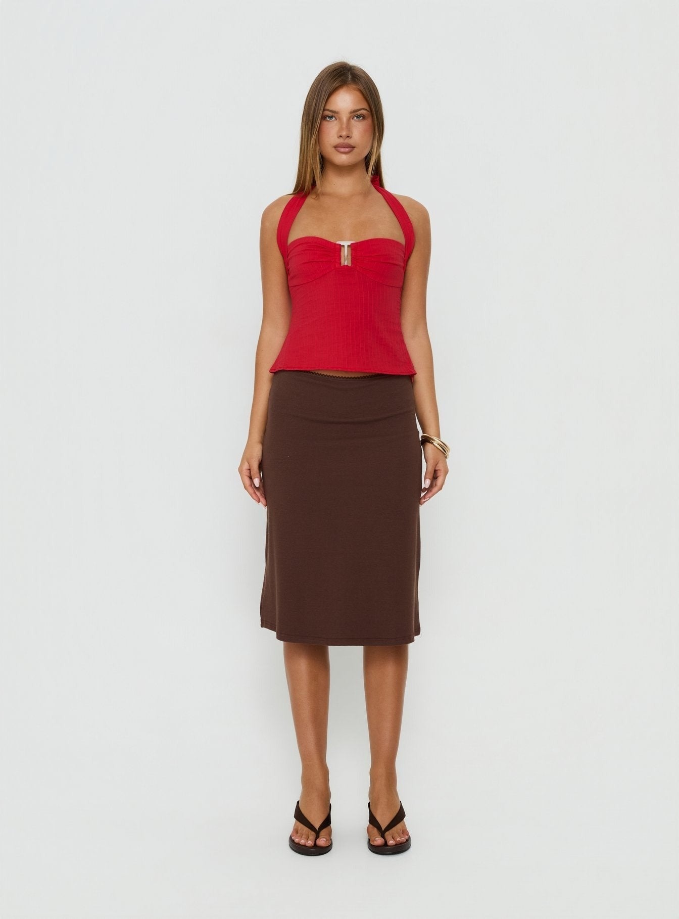 Isabetta Halter Top Red