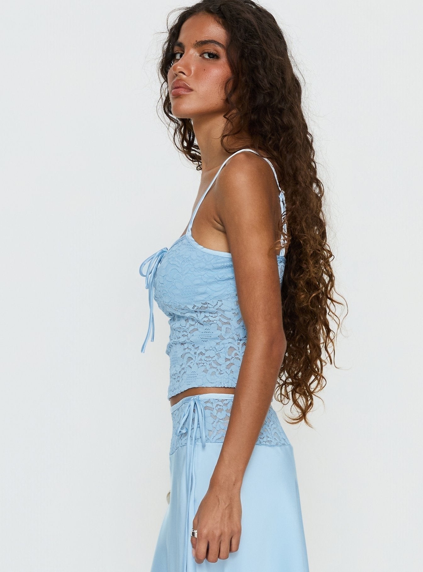 Evlin Lace Cami Top Blue