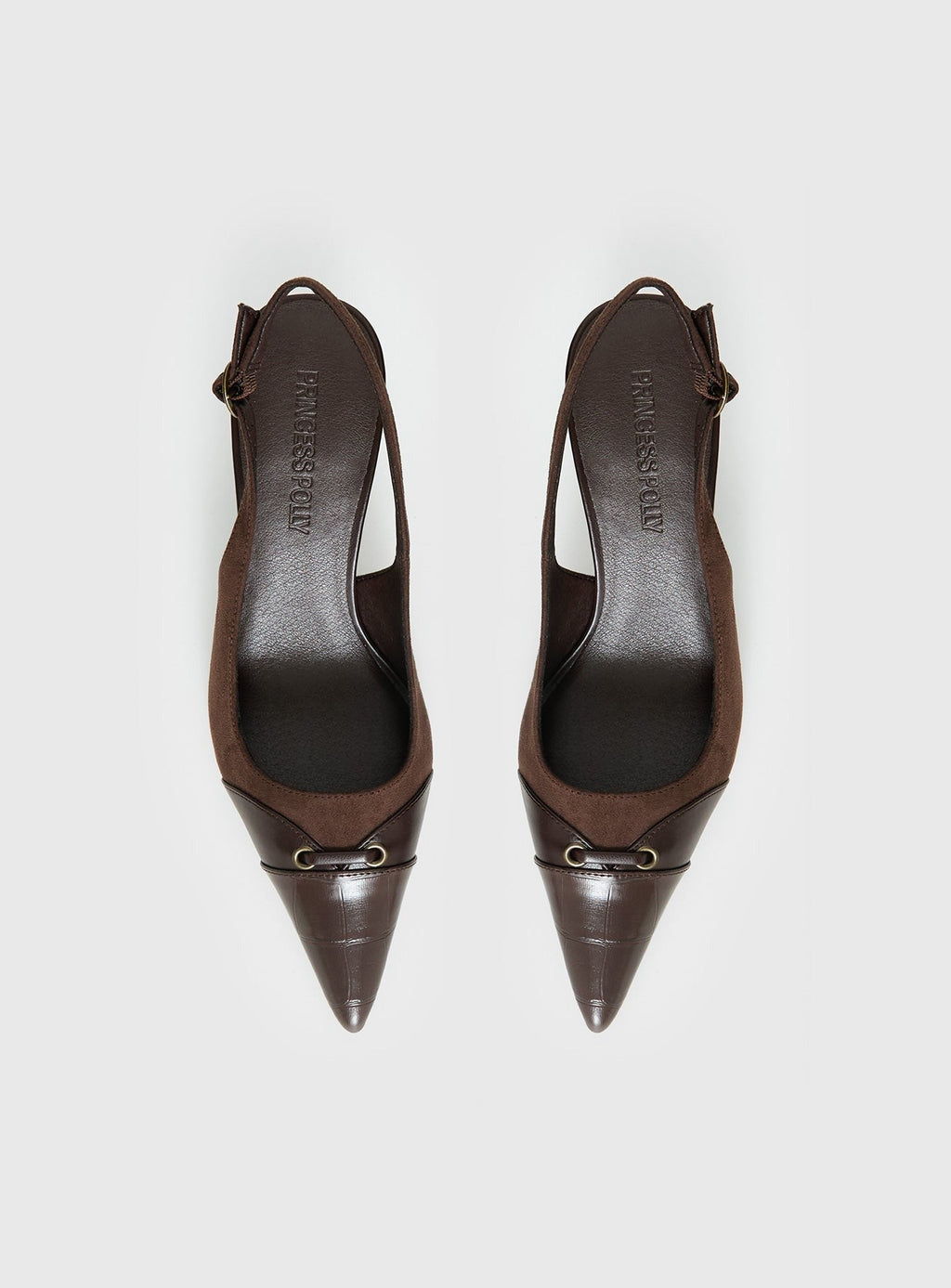 Tiptoe Slingback Heels Brown