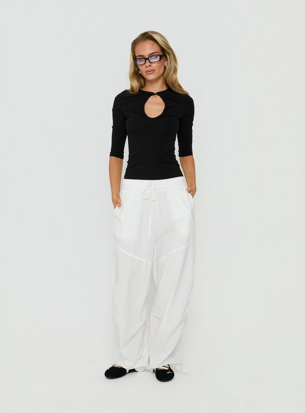 Mankind Baggy Cargo Pants White