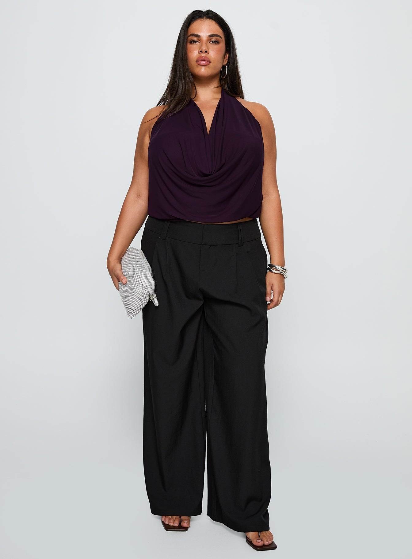 Two Lovers Low Rise Pants Black Curve