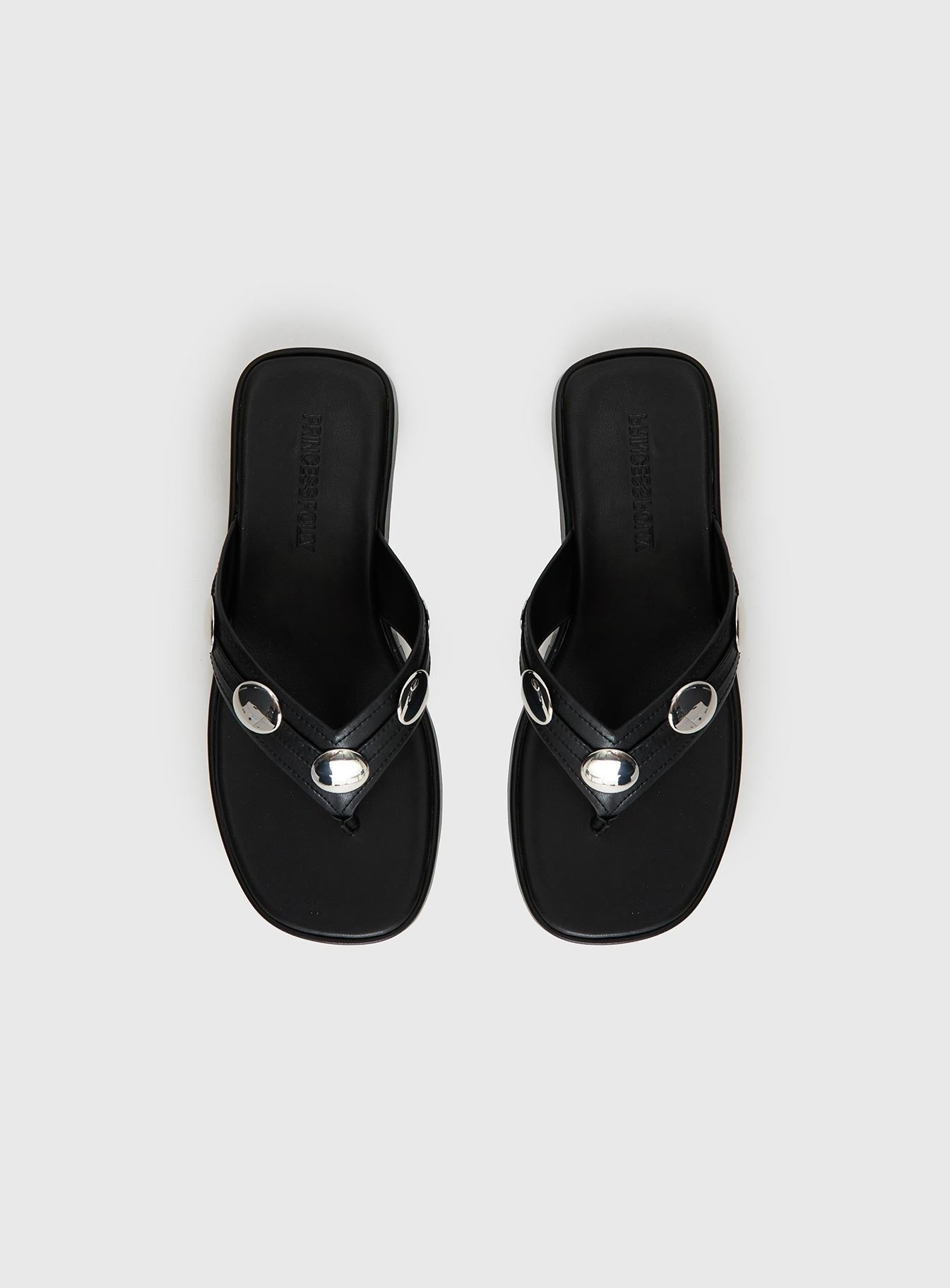 Paislee Stud Detail Sandals Black