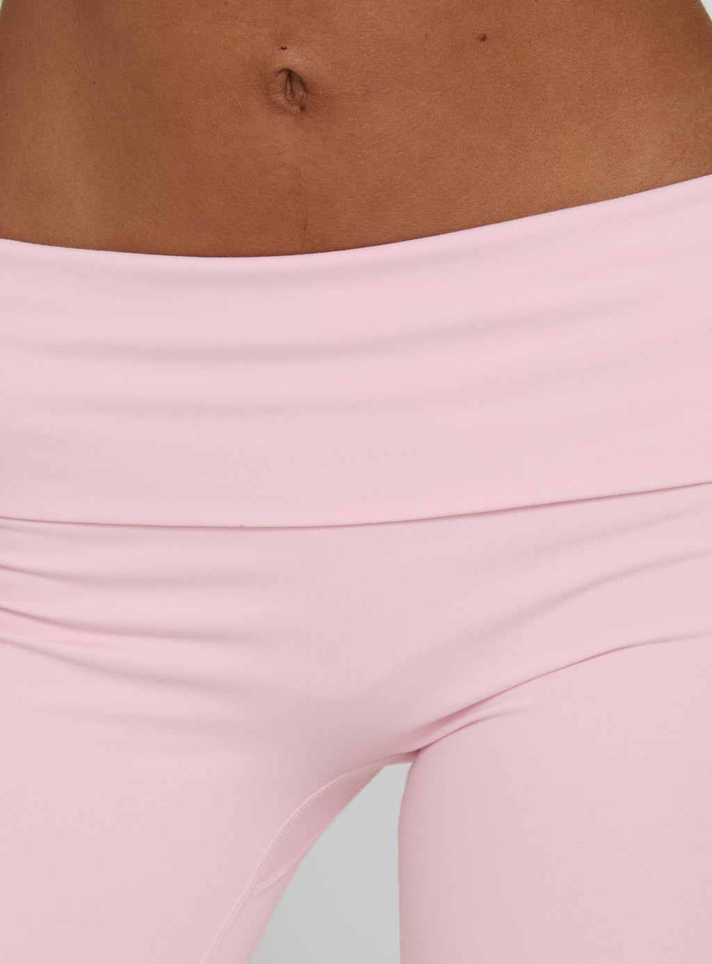 Pace Setter Active Foldover Waist Flared Leggings Pink