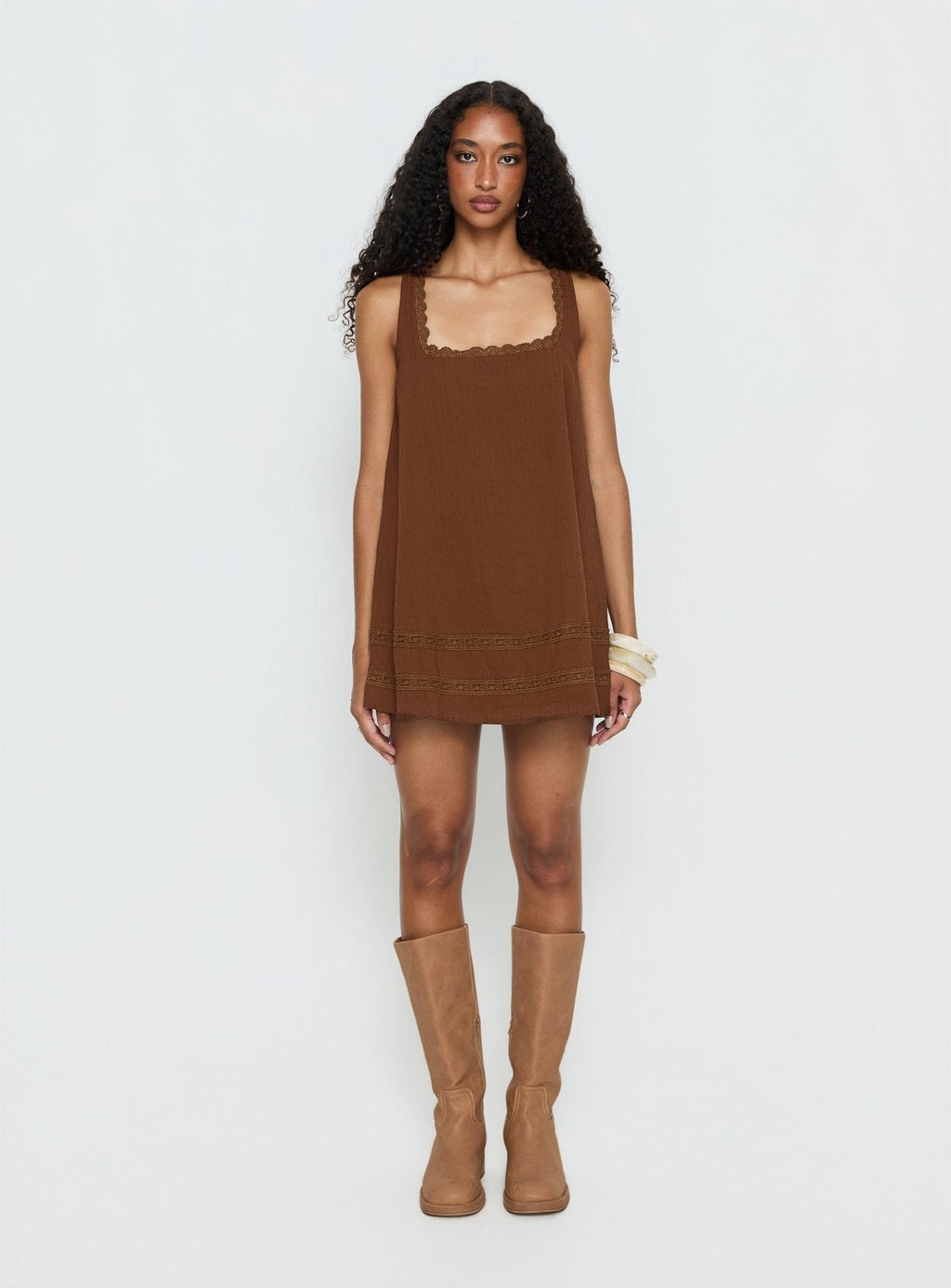 Alanah Mini Dress Dark Brown
