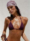 Nevaeh Beaded Triangle Bikini Top Purple