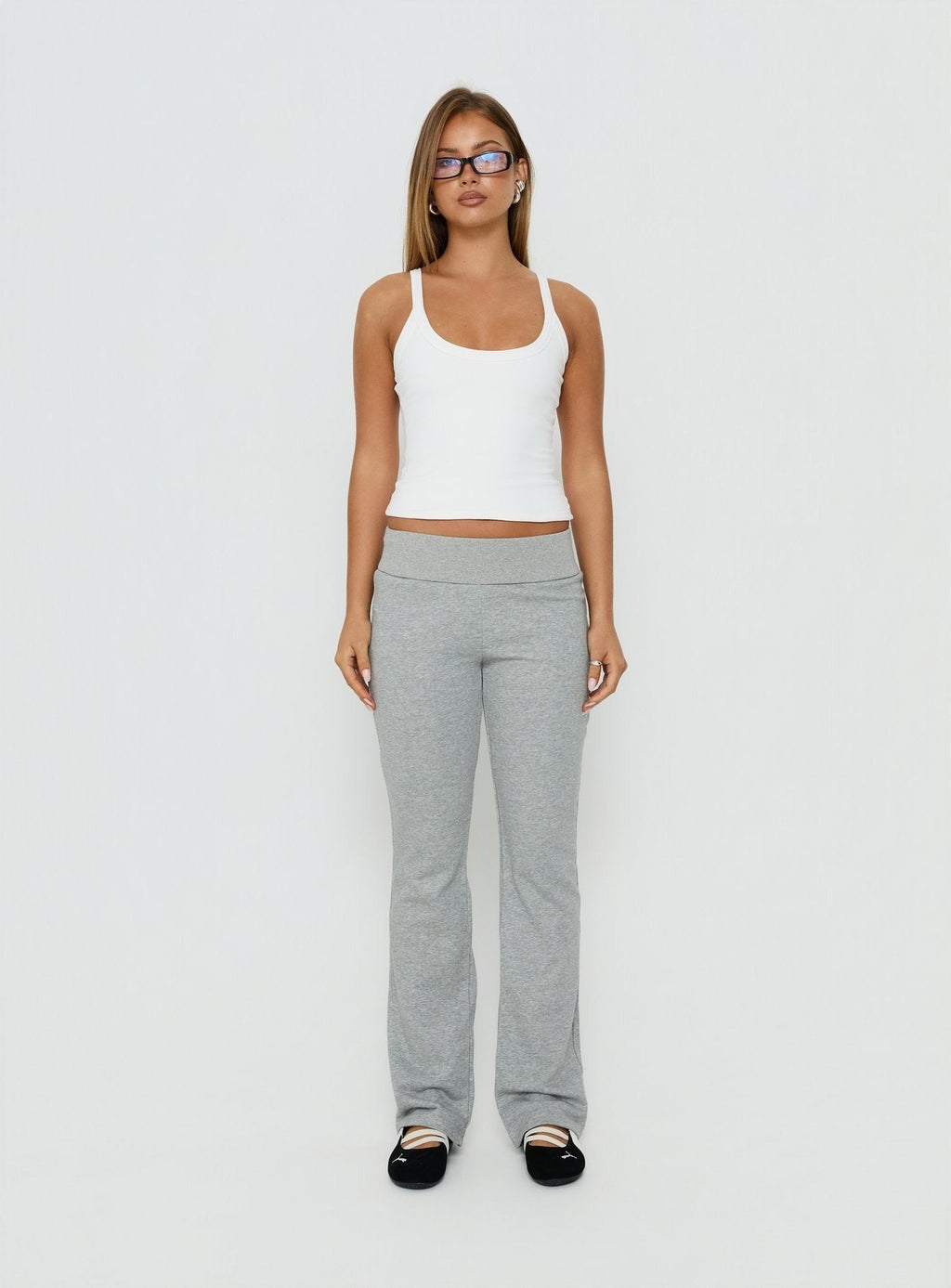 Norther Fleece Flared Pants Grey Marle