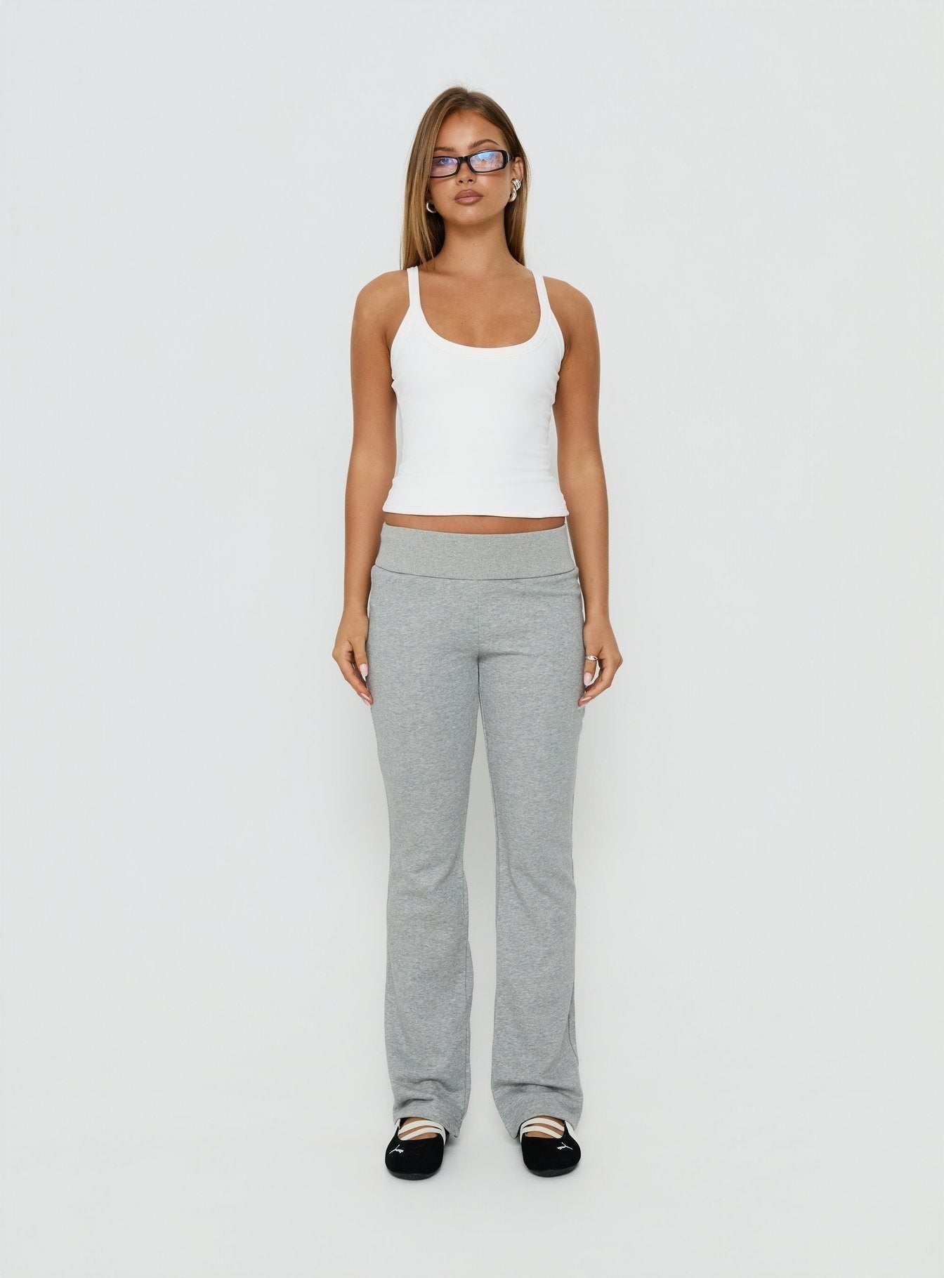 Norther Fleece Flared Pants Grey Marle